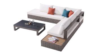 Shop By Category - Outdoor Seating Sets - Edge Sectional Sofa Set for 5 with built in Side Table