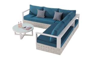 Edge Sectional Sofa Set for 5 with Round Coffee Table - Image 2