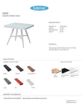 Edge Square Dining Table for 4 - Image 2