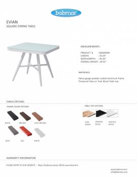Evian Square Dining Set for 4 with Woven Sides - Image 4