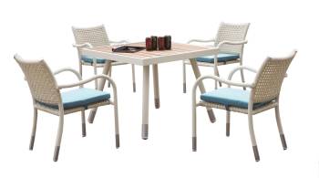 Fatsia Dining Set For 4 with Arms - Image 1