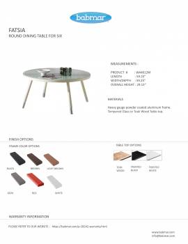 Fatsia Dining Set For 4 with Arms - Image 3