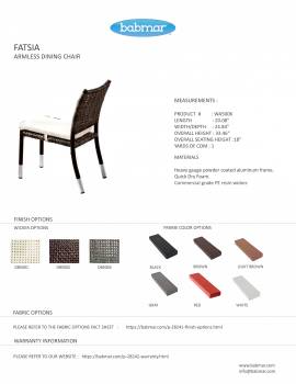 Fatsia Armless Dining Chair - Image 2
