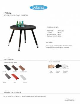 Fatsia Round Dining Table For Four - Image 2