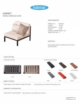 Garnet Middle Armless Chair - Image 2