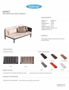 Garnet Two Seater with Right  Armrest - Image 2