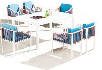 Shop By Collection - Hyacinth Collection - Hyacinth Dining Set for 6 with Sidestraps