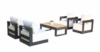 Shop Groups - Sofa Seating Sets - Babmar - Lusso Two Club Chairs and Two Armless Chair Set