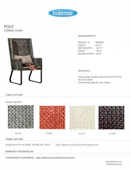 Polo High Back Chair with Ottoman and Side Table - Image 3