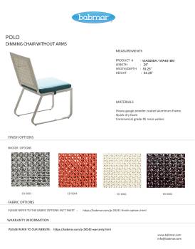 Polo Dining Set for 6 without Arms - Image 3