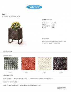 Polo Short Square Flower Vase - Image 3