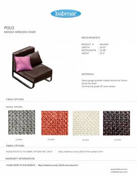 Polo Middle Armless Chair - Image 2
