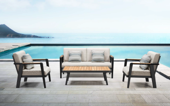 Shop By Category - Outdoor Seating Sets - Babmar - Onyx Loveseat Set - QUICK SHIP 