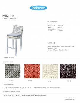 Provence Armless Bar Chair - Image 3