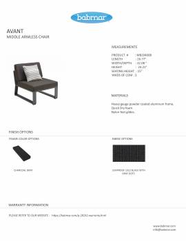 Babmar - AVANT MIDDLE ARMLESS CHAIR - Image 2
