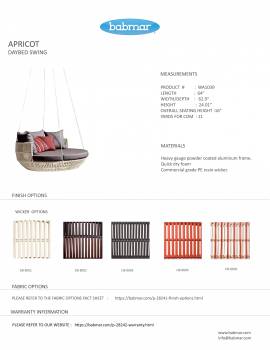 Apricot Hanging Daybed -Brown Wicker - Quick Ship - Image 4