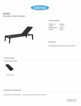 Babmar - AVANT CHAMPAGNE STACKABLE CHAISE LOUNGE - QUICK SHIP - Image 2