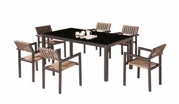 Amber Dining Set For 6 all With Arms - QUICK SHIP 