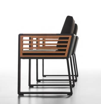 Babmar - AVANT DINING CHAIR WITH ARMS AND TEAK SIDE PANELS - QUICK SHIP - Image 2