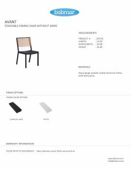 Babmar - Avant Stackable Dining Chair Without Arms- QUICK SHIP - Image 2