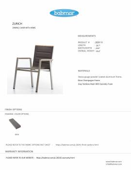 Zurich Dining Chair With Arms - QUICK SHIP - Image 5