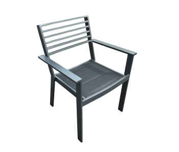Individual Products - Dining Chairs - Babmar - Avant Aluminum Dining Chair With Arms - QUICK SHIP 