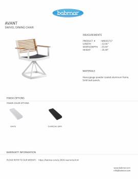 Babmar - Avant Aluminum Swivel Dining Chair - QUICK SHIP - Image 3