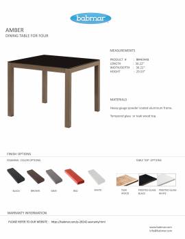 Amber Dining Set For 4 without Arms - Image 3