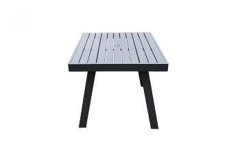 Babmar - Onyx All Aluminum Dining Table For 4 (Straight Legs) - With Umbrella Hole - Image 2
