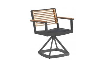 Shop By Collection - Avant Collection - Babmar - AVANT SWIVEL DINING CHAIR - CHARCOAL GRAY - QUICK SHIP