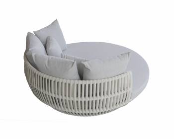 Apricot Low back Daybed - White Wicker - QUICK SHIP - Image 2