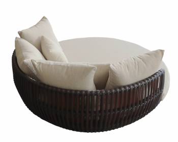 Apricot Low Back Daybed - Brown Wicker - QUICK SHIP - Image 2