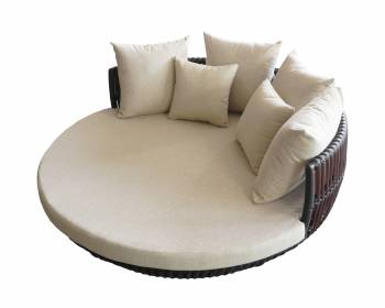 Apricot Low Back Daybed - Brown Wicker - QUICK SHIP - Image 3