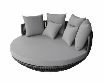 Apricot Low back Daybed - Grey Wicker - QUICK SHIP