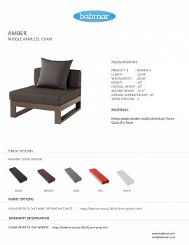 Amber Middle Armless Chair - QUICK SHIP - Image 2