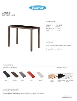 Amber Bar Set for 6 with Arm Chairs - QUICK SHIP - Image 2