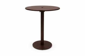 Monaco Round Bistro Bar Table with Solid Top and Umbrella Hole Brown