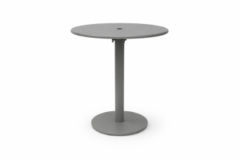 Monaco Round Bistro Bar Table with Solid Top and Umbrella Hole Gray