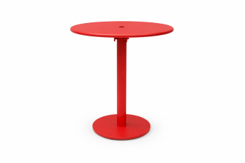 Monaco Round Bistro Bar Table with Solid Top and Umbrella Hole Red