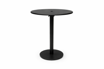 Monaco Round Bistro Bar Table with Solid Top and Umbrella Hole Black