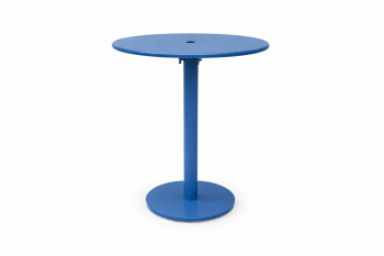 Monaco Round Bistro Bar Table with Solid Top and Umbrella Hole Blue