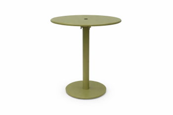 Monaco Round Bistro Bar Table with Solid Top and Umbrella Hole Green