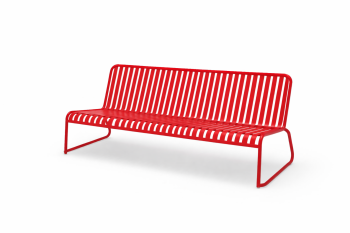 Prague Armless 3 Seater Sofa Red