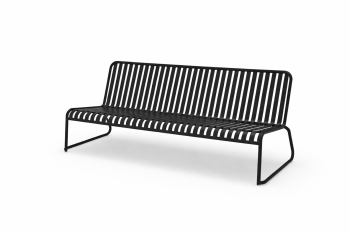 Prague Armless 3 Seater Sofa Black 