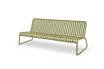 Prague Armless 3 Seater Sofa Green 