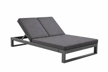 Amber Double Chaise Lounge - Grey Frame - QUICK SHIP 
