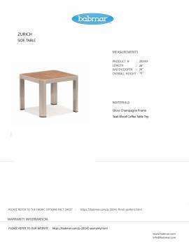 Babmar - Zurich Side Table with Teak Top - QUICK SHIP - Image 2