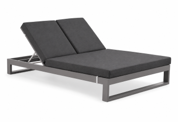Amber Double Chaise Lounge | Gray Frame | QUICK SHIP 