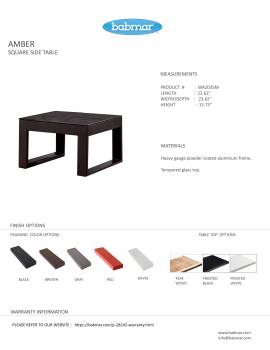 Amber Square Side Table | Gray Frame | QUICK SHIP - Image 2
