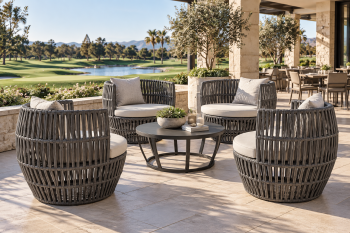Apricot Round Seating Set for 4 - Image 2
